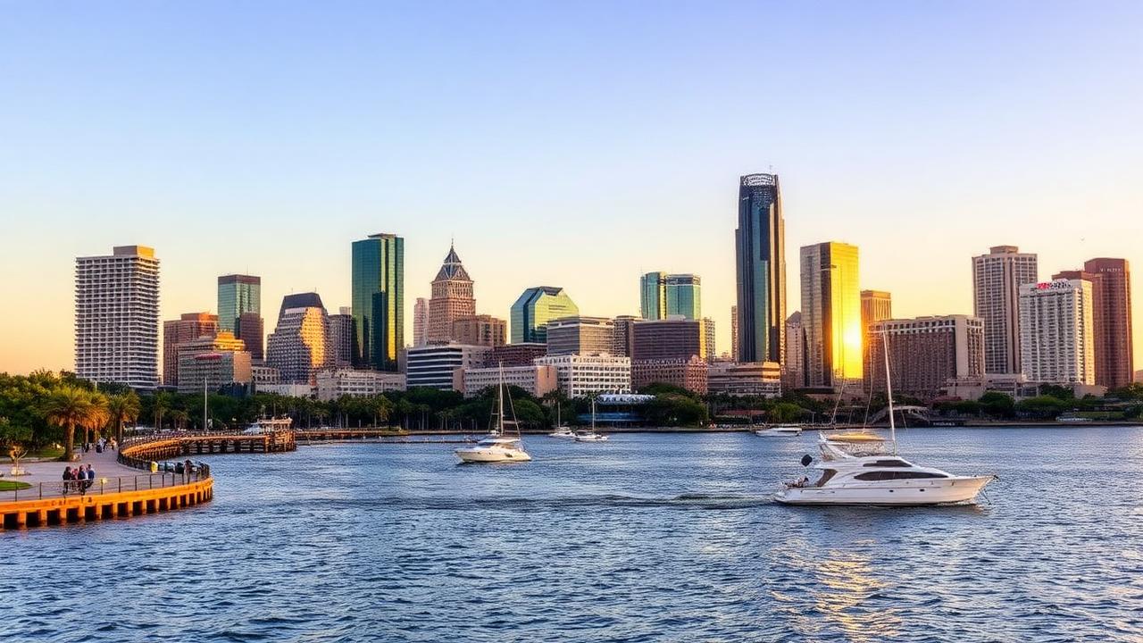 Tampa skyline over the bay